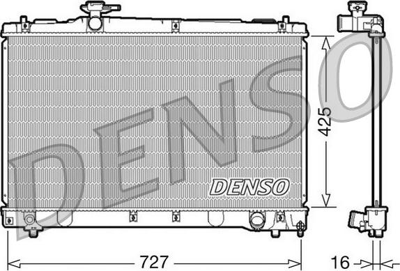 Denso DRM50034 - Радиатор, охлаждане на двигателя vvparts.bg
