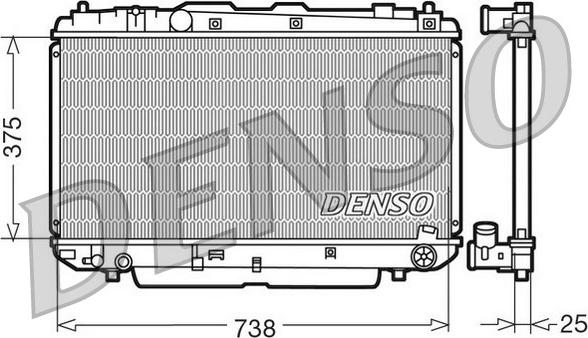 Denso DRM50021 - Радиатор, охлаждане на двигателя vvparts.bg