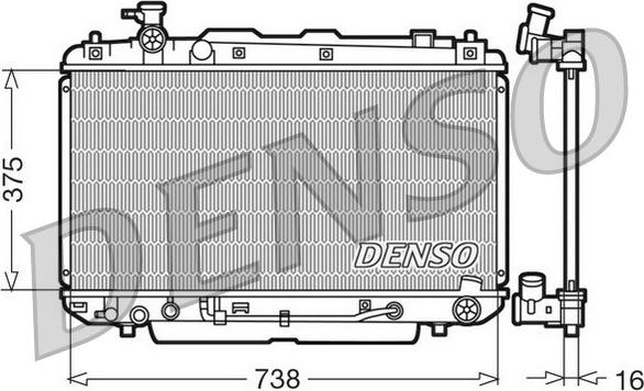 Denso DRM50022 - Радиатор, охлаждане на двигателя vvparts.bg