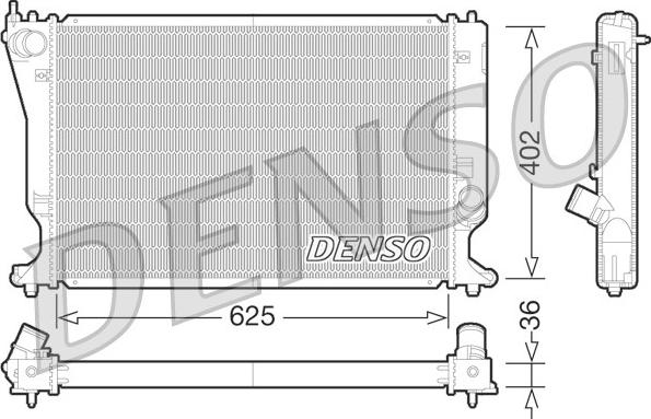 Denso DRM50073 - Радиатор, охлаждане на двигателя vvparts.bg