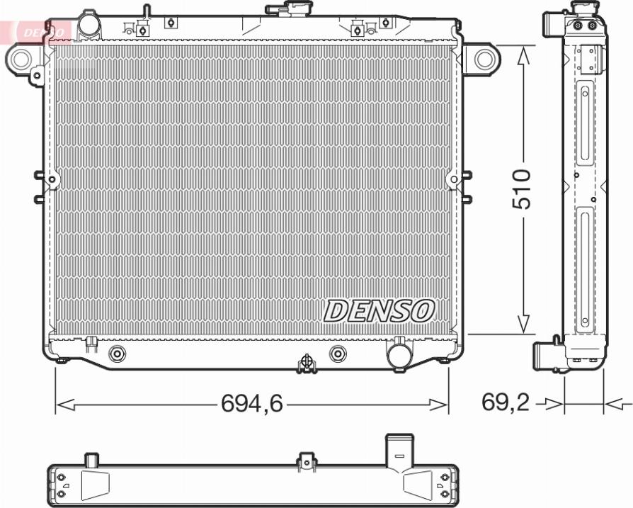 Denso DRM50148 - Радиатор, охлаждане на двигателя vvparts.bg