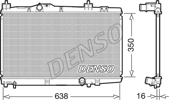 Denso DRM50105 - Радиатор, охлаждане на двигателя vvparts.bg