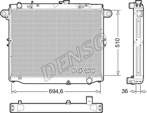 Denso DRM50139 - Радиатор, охлаждане на двигателя vvparts.bg