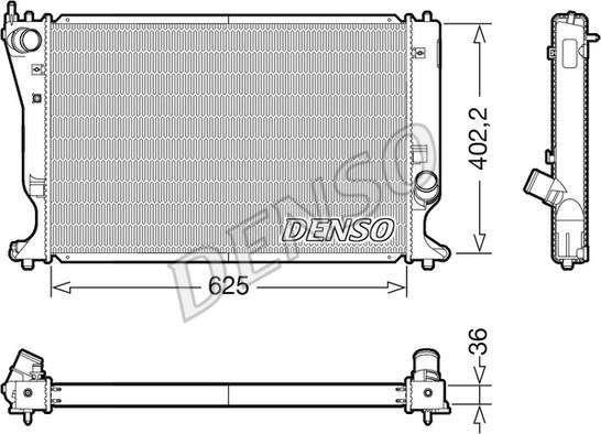 Denso DRM50132 - Радиатор, охлаждане на двигателя vvparts.bg