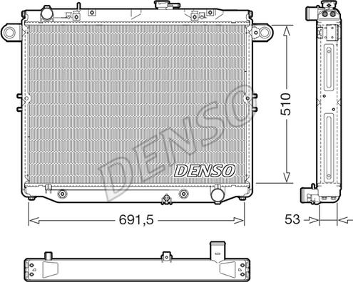 Denso DRM51015 - Радиатор, охлаждане на двигателя vvparts.bg