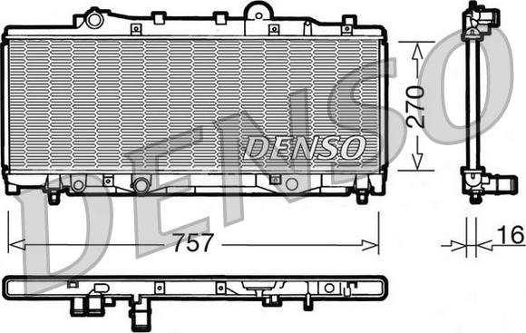 Denso DRM09090 - Радиатор, охлаждане на двигателя vvparts.bg