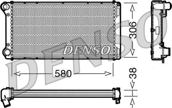 Denso DRM09098 - Радиатор, охлаждане на двигателя vvparts.bg