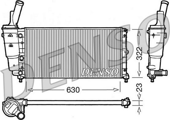 Denso DRM09097 - Радиатор, охлаждане на двигателя vvparts.bg