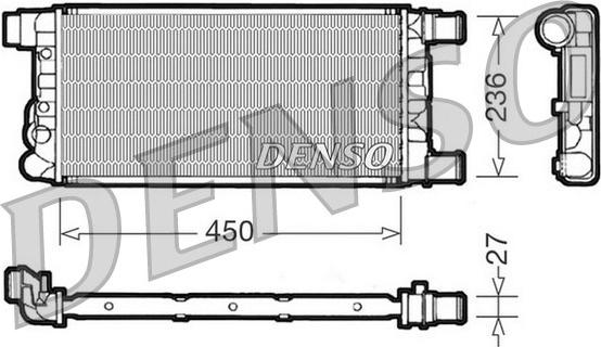 Denso DRM09041 - Радиатор, охлаждане на двигателя vvparts.bg