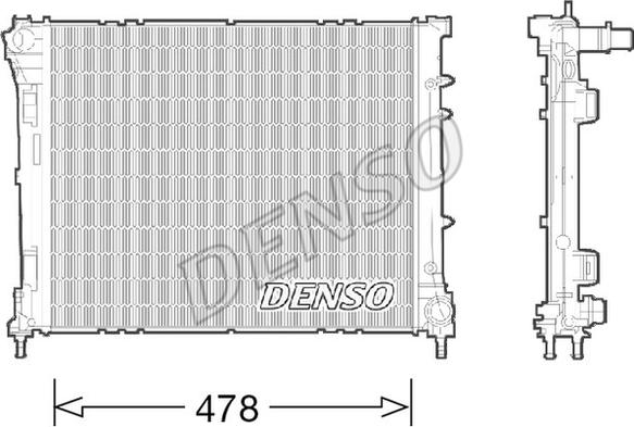 Denso DRM09043 - Радиатор, охлаждане на двигателя vvparts.bg