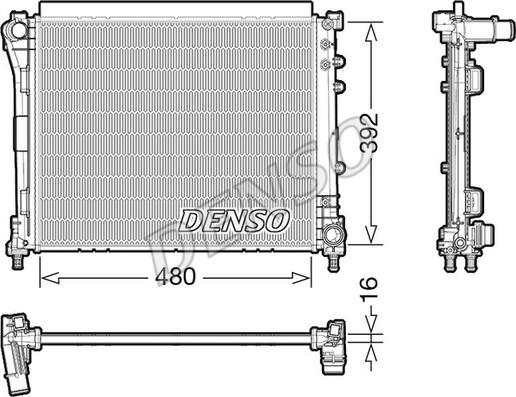 Denso DRM09006 - Радиатор, охлаждане на двигателя vvparts.bg