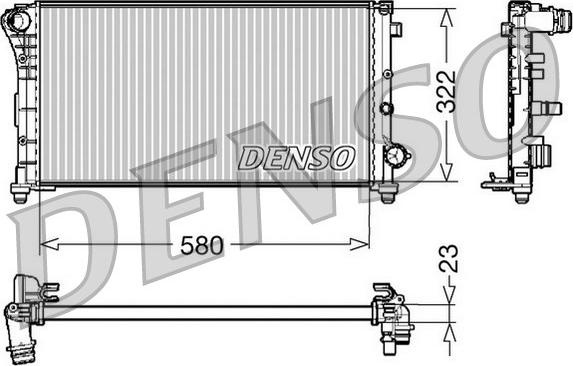 Denso DRM09085 - Радиатор, охлаждане на двигателя vvparts.bg