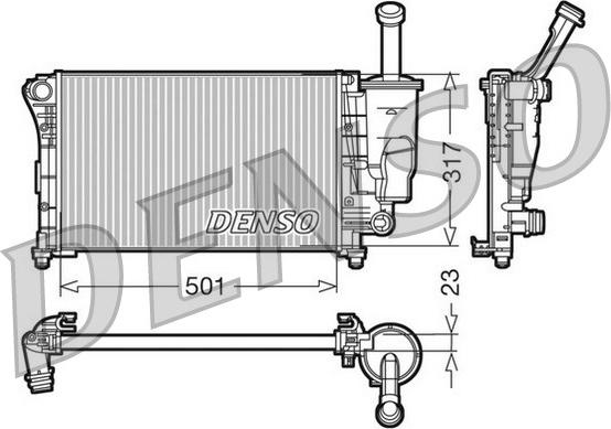 Denso DRM09086 - Радиатор, охлаждане на двигателя vvparts.bg