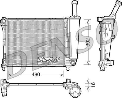 Denso DRM09088 - Радиатор, охлаждане на двигателя vvparts.bg