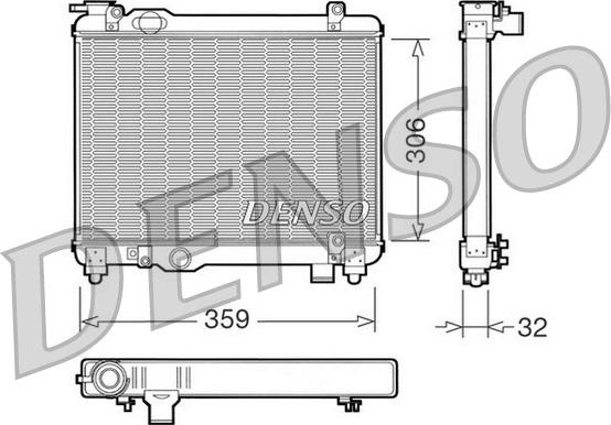 Denso DRM09082 - Радиатор, охлаждане на двигателя vvparts.bg