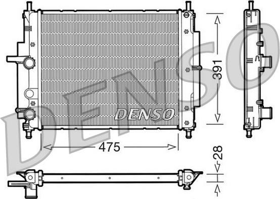 Denso DRM09036 - Радиатор, охлаждане на двигателя vvparts.bg