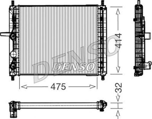 Denso DRM09031 - Радиатор, охлаждане на двигателя vvparts.bg