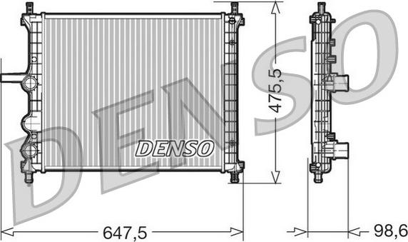 Denso DRM09038 - Радиатор, охлаждане на двигателя vvparts.bg