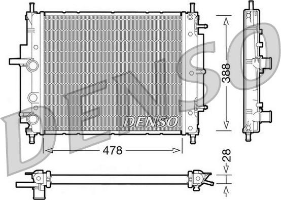 Denso DRM09032 - Радиатор, охлаждане на двигателя vvparts.bg