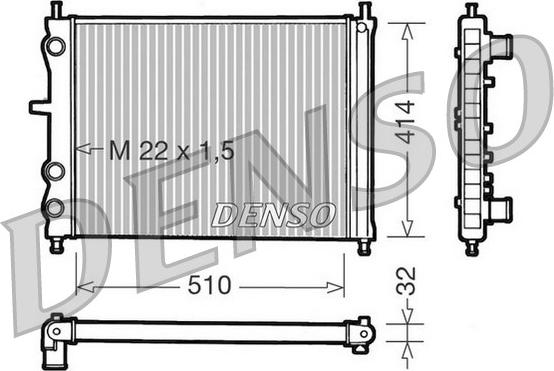 Denso DRM09024 - Радиатор, охлаждане на двигателя vvparts.bg