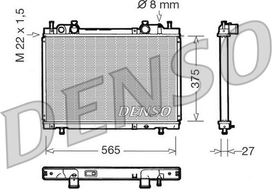 Denso DRM09026 - Радиатор, охлаждане на двигателя vvparts.bg