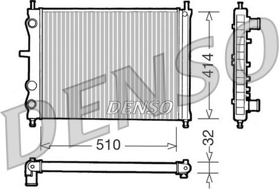 Denso DRM09020 - Радиатор, охлаждане на двигателя vvparts.bg