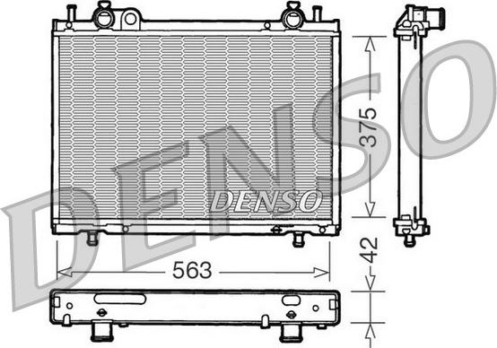 Denso DRM09021 - Радиатор, охлаждане на двигателя vvparts.bg