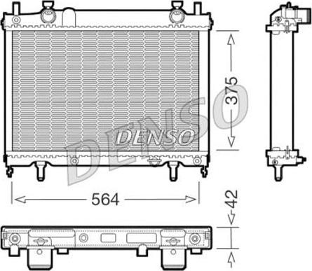 Denso DRM09023 - Радиатор, охлаждане на двигателя vvparts.bg