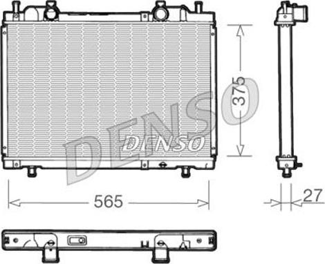 Denso DRM09022 - Радиатор, охлаждане на двигателя vvparts.bg