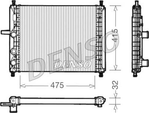 Denso DRM09027 - Радиатор, охлаждане на двигателя vvparts.bg