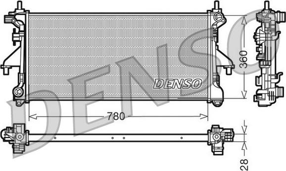 Denso DRM09079 - Радиатор, охлаждане на двигателя vvparts.bg
