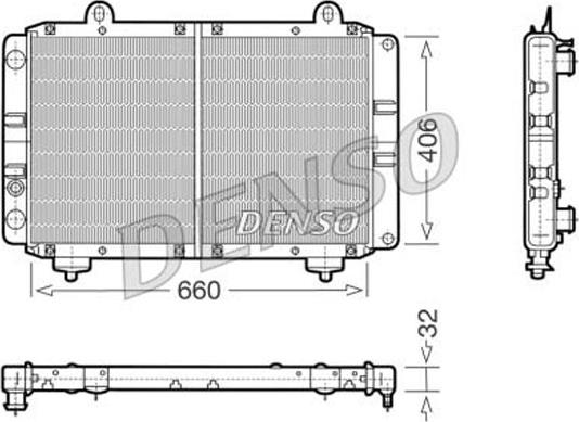 Denso DRM09070 - Радиатор, охлаждане на двигателя vvparts.bg