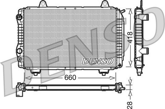 Denso DRM09071 - Радиатор, охлаждане на двигателя vvparts.bg