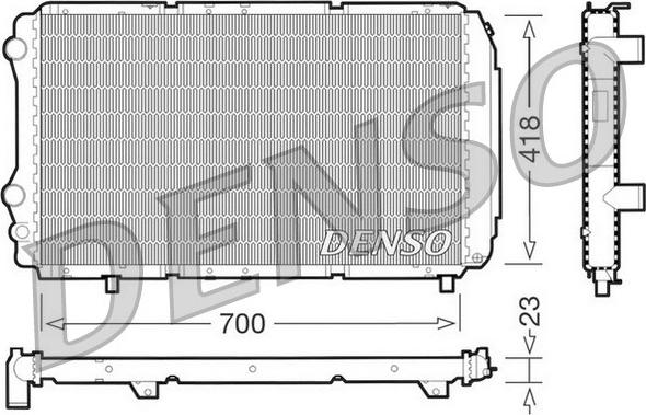 Denso DRM09077 - Радиатор, охлаждане на двигателя vvparts.bg