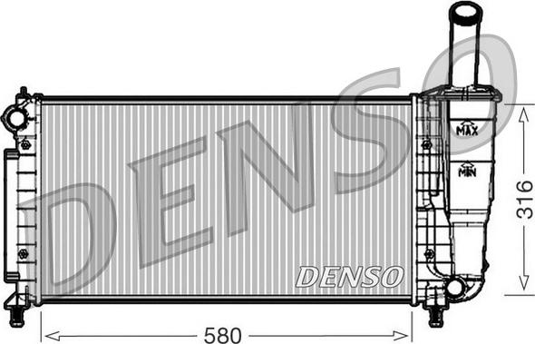 Denso DRM09105 - Радиатор, охлаждане на двигателя vvparts.bg