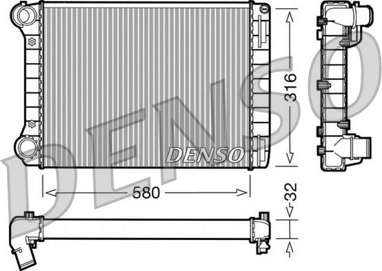 Denso DRM09101 - Радиатор, охлаждане на двигателя vvparts.bg