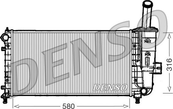 Denso DRM09102 - Радиатор, охлаждане на двигателя vvparts.bg