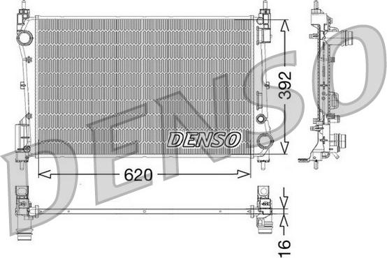 Denso DRM09114 - Радиатор, охлаждане на двигателя vvparts.bg