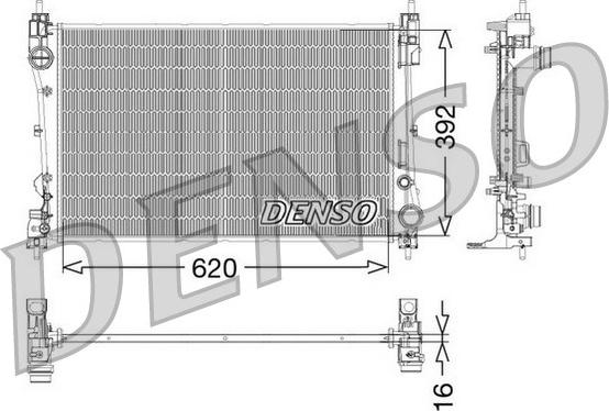 Denso DRM09115 - Радиатор, охлаждане на двигателя vvparts.bg