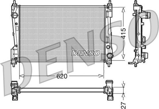 Denso DRM09110 - Радиатор, охлаждане на двигателя vvparts.bg