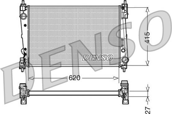 Denso DRM09111 - Радиатор, охлаждане на двигателя vvparts.bg