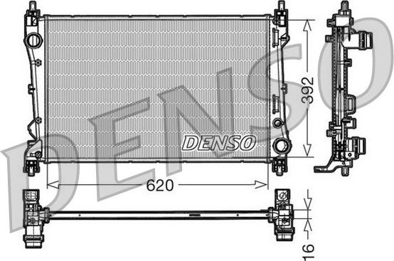 Denso DRM09113 - Радиатор, охлаждане на двигателя vvparts.bg