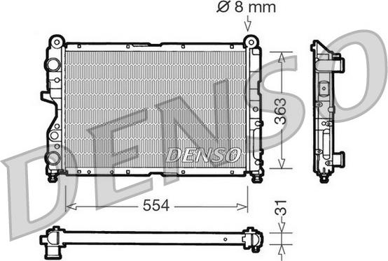 Denso DRM09130 - Радиатор, охлаждане на двигателя vvparts.bg