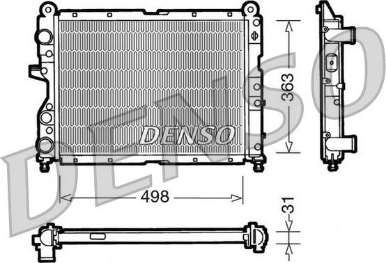 Denso DRM09131 - Радиатор, охлаждане на двигателя vvparts.bg