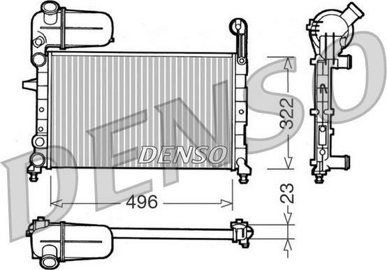 Denso DRM09133 - Радиатор, охлаждане на двигателя vvparts.bg