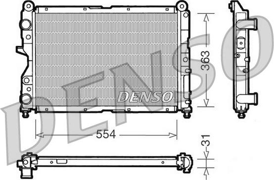 Denso DRM09132 - Радиатор, охлаждане на двигателя vvparts.bg