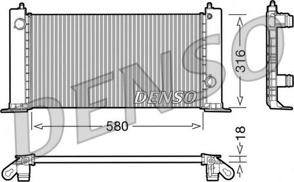 Denso DRM09120 - Радиатор, охлаждане на двигателя vvparts.bg