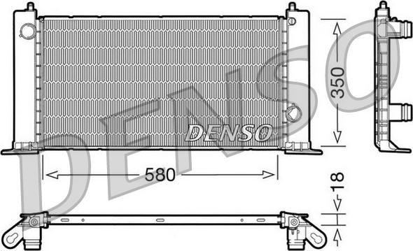 Denso DRM09121 - Радиатор, охлаждане на двигателя vvparts.bg