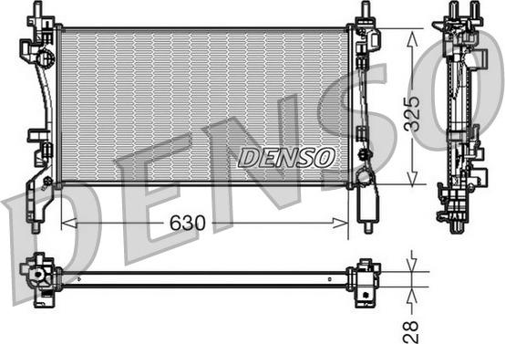 Denso DRM09173 - Радиатор, охлаждане на двигателя vvparts.bg