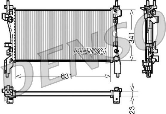 Denso DRM09172 - Радиатор, охлаждане на двигателя vvparts.bg